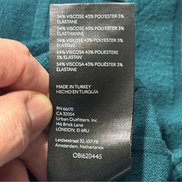 Anthropologie | Urban Outfitters Women’s Teal Green Thermal Scoop Neck Sweater - Picture 12 of 12